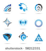 various blue abstract icons...