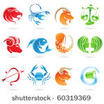 glowing zodiacs isolated on a...