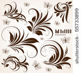 vector set  swirls   variety of ...