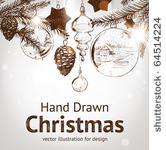 christmas hand drawn fur tree...