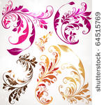 set of vintage colorful vector...