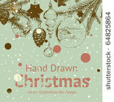 christmas hand drawn fur tree...