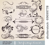 vector set  calligraphic design ...
