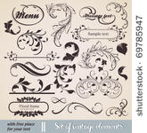 vector set  calligraphic design ...