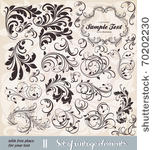 vector set  calligraphic design ...
