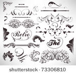 vector set  calligraphic design ...