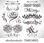 vector set  calligraphic design ...