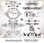 vector set  calligraphic design ...