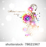 abstract floral vector frame...
