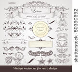vector set of calligraphic...