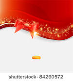 greeting card with red bow and...