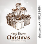 greeting card with gift box and ...