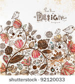 stylish floral background  hand ...