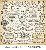 vector set of calligraphic...