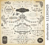vector set of calligraphic...