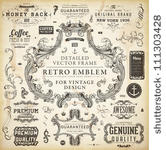 vector set of calligraphic...