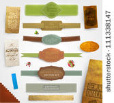 set of vector retro ribbons ...