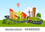 colorful abstract vector city....