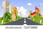 abstract vector city