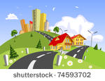 abstract vector city. vector art