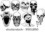 skulls vector set