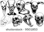 skulls vector set
