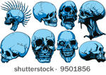 skulls vector set