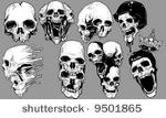 skulls vector set