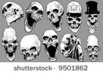skulls vector set