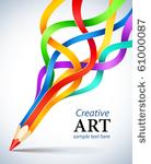 creative template with pencil...
