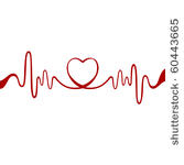 heart and ecg from red ribbon