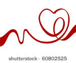 heart from red ribbon