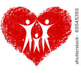 family vector with hand drawn...