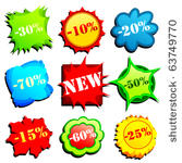 vector set of sale tags