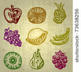 vector set of fruit icons
