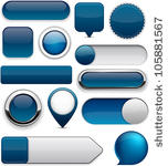 blank dark blue web buttons for ...