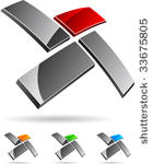 abstract  3d vector icons such...