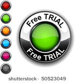 free trial  realistic button....