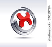 x 3d vector icon such logos.
