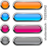 set of vector buttons with...
