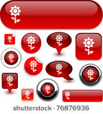 flower vector glossy icons.