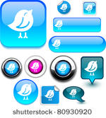 bird vector glossy icons.
