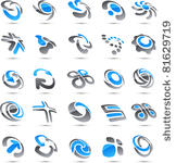 set of vector blue abstract...