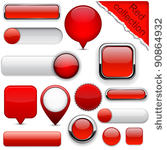 blank red web buttons for...