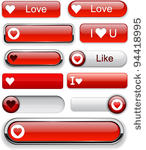 heart web red buttons for...
