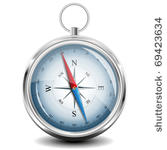 glossy compass with windrose....