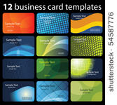 set of colorful business cards