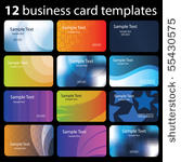 set of colorful business cards