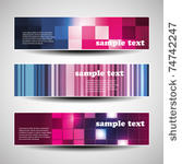 three abstract header design