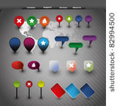 website elements and gps icons